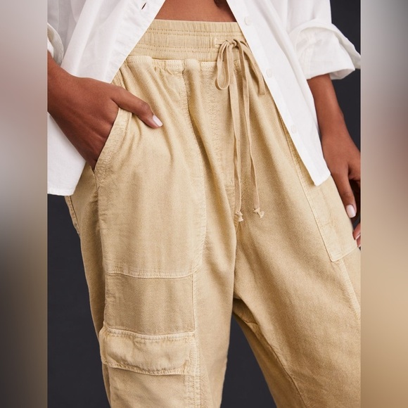 Anthropologie Daily Practice Evergreen Utility Cargo Pants Gold Size XS Relaxed - Picture 2 of 14